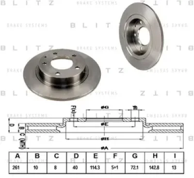 Диск тормозной BLITZ BS0138