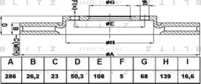 Диск тормозной BLITZ BS0211