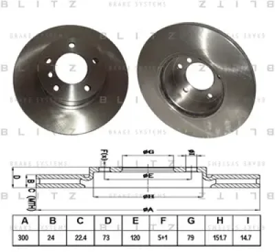 BS0214 BLITZ Диск тормозной