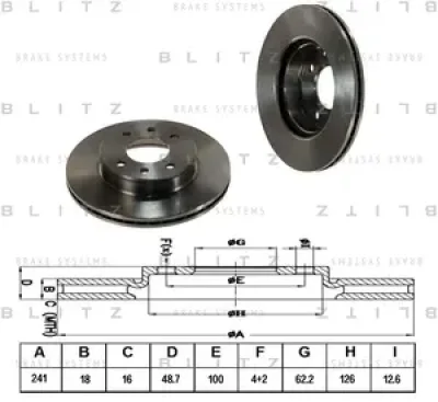 Диск тормозной BLITZ BS0230