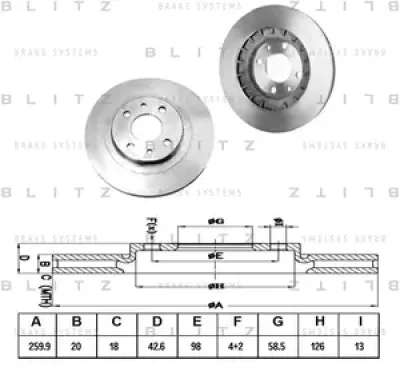 Диск тормозной BLITZ BS0249