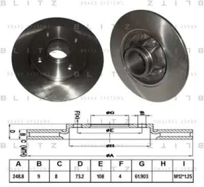 Диск тормозной BLITZ BS0260