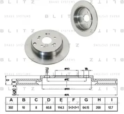 BS0275 BLITZ Диск тормозной