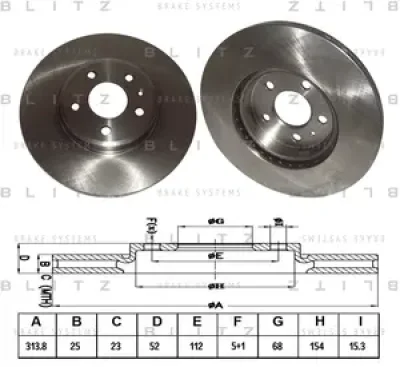 Диск тормозной BLITZ BS0282