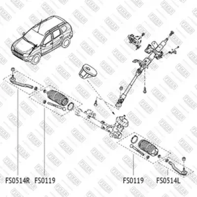 FS0514R FIXAR Наконечник рулевой тяги