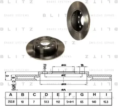 Диск тормозной BLITZ BS0186