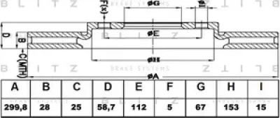 Диск тормозной BLITZ BS0193