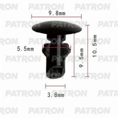 Клипса пластмассовая NISSAN применяемость: резинка уплотнителя PATRON P37-0767