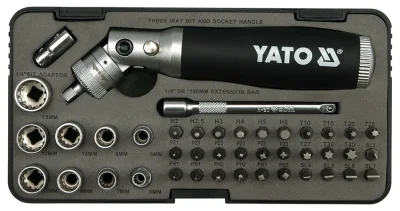Отвертка с трещоткой +вставки +биты 42шт YATO YT-2806