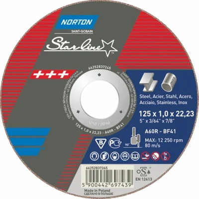 Круг отрезной 125х1,0x22,2 мм для металла STAR-Line NORTON 66252837576