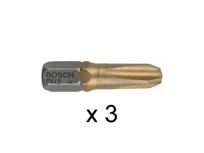 Насадка крестообразная PH3 25мм MAX Grip (3 шт.) BOSCH 2607001548