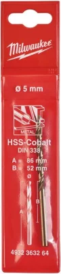 Сверло по металлу 5,0х52х86 мм HSS-Co MILWAUKEE 4932363264