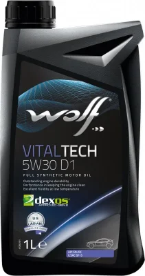 Моторное масло 5W30 синтетическое VitalTech D1 1 л WOLF 16115/1