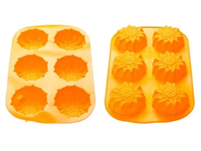Форма для выпечки силиконовая прямоугольная на 6 кексов 27,5х18х3 см оранжевая PERFECTO LINEA 20-000614