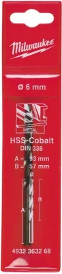 Сверло по металлу 6,0х57х93 мм HSS-Co MILWAUKEE 4932363268