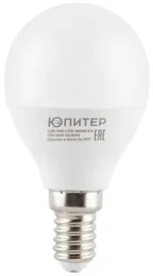 Лампа светодиодная E14 G45 6 Вт 3000K ЮПИТЕР JP5082-16