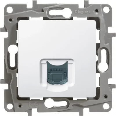 Розетка компьютерная 1хRJ-45 UTP CAT5E Etika белая LEGRAND 672241