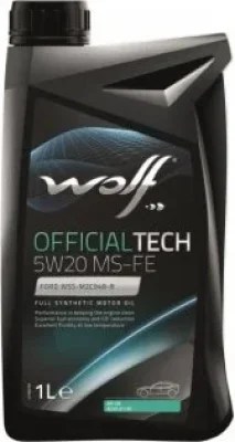 Моторное масло 5W20 синтетическое OfficialTech MS-FE 1 л WOLF 65612/1
