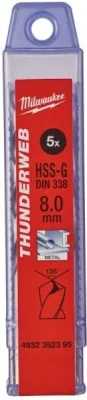 Сверло по металлу 8,0x75x117 мм 5 штук Thunderweb HSS-G MILWAUKEE 4932352395