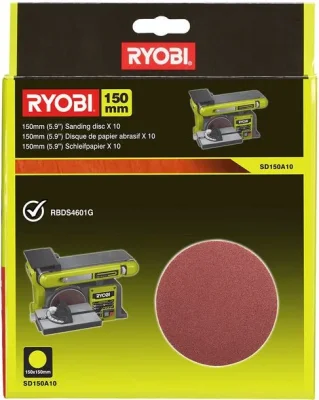 Шлифлист круглый самосцепляющийся 150 мм Р80 SD150A10 10 штук Ryobi 5132003685