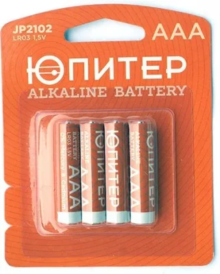Батарейка ААА 1,5 V алкалиновая 4 штуки ЮПИТЕР JP2102