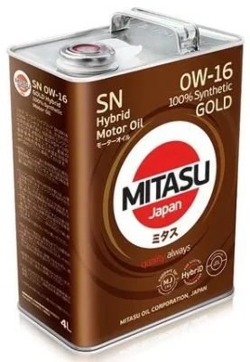 Моторное масло 0W16 синтетическое Gold Hybrid SN 4 л MITASU MJ-106-4