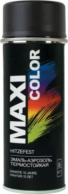 Эмаль аэрозольная термостойкая черный 400 мл Maxi Color 0008MX