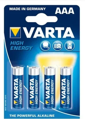 Батарейка ААА High Energy 1,5 V алкалиновая 4 штуки VARTA 04903113414