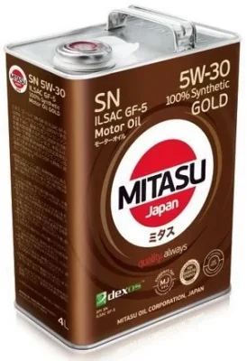 Моторное масло 5W30 синтетическое Gold SN 4 л MITASU MJ-101-4