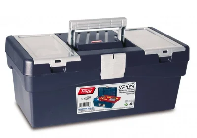 Ящик для инструмента пластмассовый 40x21,7x16,6 см с лотком 12 TAYG 112003