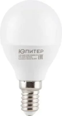 Лампа светодиодная E14 G45 7,5 Вт 4000К ЮПИТЕР JP5082-12
