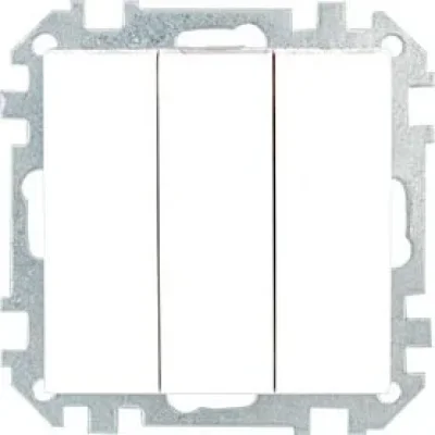 Выключатель трехклавишный скрытый Стиль белый (С05 10-529) BYLECTRICA С0510-529