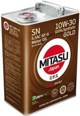 Моторное масло 10W30 синтетическое Gold SN 5 л MITASU MJ-105-5