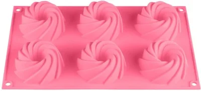 Форма для выпечки силиконовая прямоугольная на 6 кексов 29,2х17,3х3,5 см розовая PERFECTO LINEA 20-105227