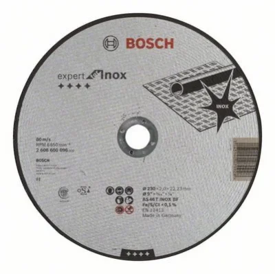 Круг отрезной 230х2,0х22 мм для нержавеющей стали Expert for Inox BOSCH 2608600096