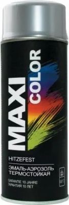 Эмаль аэрозольная термостойкая серебристый 400 мл Maxi Color 0007MX