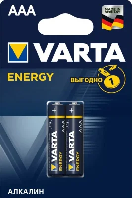 Батарейка AAА Energy 1,5 V алкалиновая 2 штуки VARTA 04103213412
