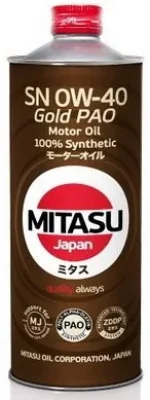 Моторное масло 0W40 синтетическое Gold PAO SN 1 л MITASU MJ-104-1