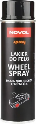Эмаль для дисков Wheel Spray черный глянцевый 500 мл NOVOL 34132