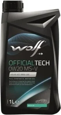 Моторное масло 0W20 синтетическое OfficialTech MS-V 1 л WOLF 65617/1