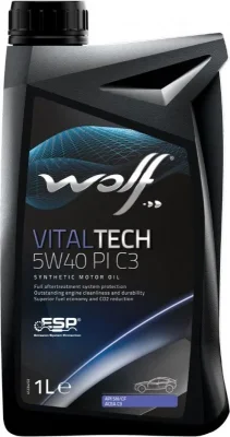 Моторное масло 5W40 синтетическое VitalTech PI C3 1 л WOLF 21116/1