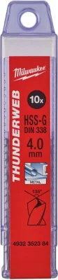 Сверло по металлу 4,0x43x75 мм 10 штук Thunderweb HSS-G MILWAUKEE 4932352384