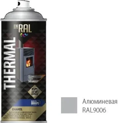 Эмаль аэрозольная термостойкая силиконовая алюминиевый 9006 Thermal Enamel 400 мл INRAL 26-7-4-002