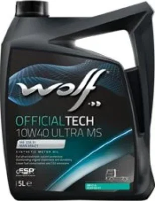 Моторное масло 10W40 синтетическое OfficialTech Ultra MS 5 л WOLF 65603/5