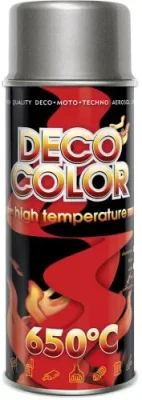 Краска термостойкая 650 °С алюминий 400 мл DECO COLOR 13290