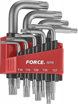 Набор ключей торкс Г-образных Т10-Т50 9 предметов FORCE 5098