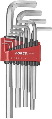 Набор ключей шестигранных 1,5-12 мм Г-образных удлинённых 11 предметов FORCE 5116L