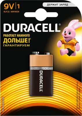 Батарейка 6LR61 Basic 9 V алкалиновая DURACELL 5000394066267