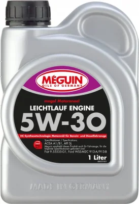 Моторное масло 5W30 синтетическое Megol Leichtlauf Engine 1 л MEGUIN 6373