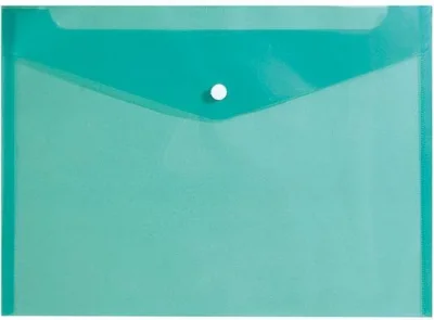 Папка-конверт А4 на кнопке пластик 150 мкм зеленый INФОРМАТ PK8015G